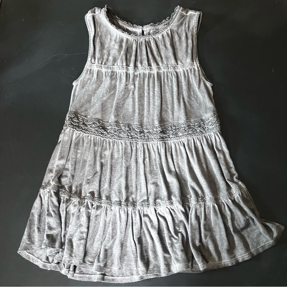 Knox Rose XS Baby Doll Dress Blouse Grey Fairycore Whimsigoth